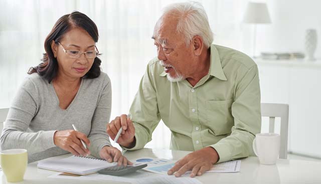 couple looking over their financial information