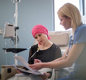 Breast cancer patient receiving chemo