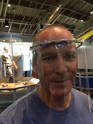 MOSI COO Rob Lamke wearing 3D printed mask
