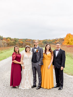 Komorny (far right) at his daughter's wedding.