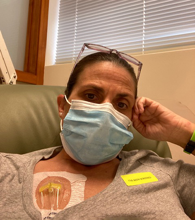 Laurie receiving treatment at Moffitt.