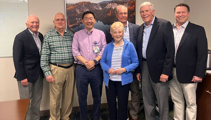 Mr. Moffitt, Ted Couch, Hwu, Tim Adams, Connie Mack II, Connie Mack IV and Priscilla Hobbs (Connie Mack III wife)