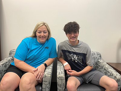 Isaiah Mainer and his mom, Stephanie, travel from Pensacola each year for Moffitt's pediatric melanoma clinic.