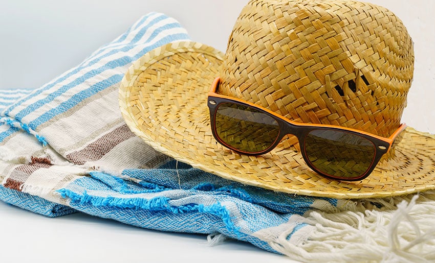 hat and sunglasses for sun safety