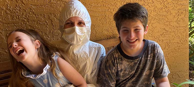 Michelle Chador with grandkids 