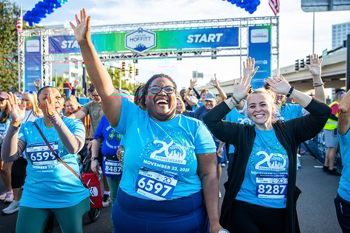 walkers celebrating at Miles for Moffitt