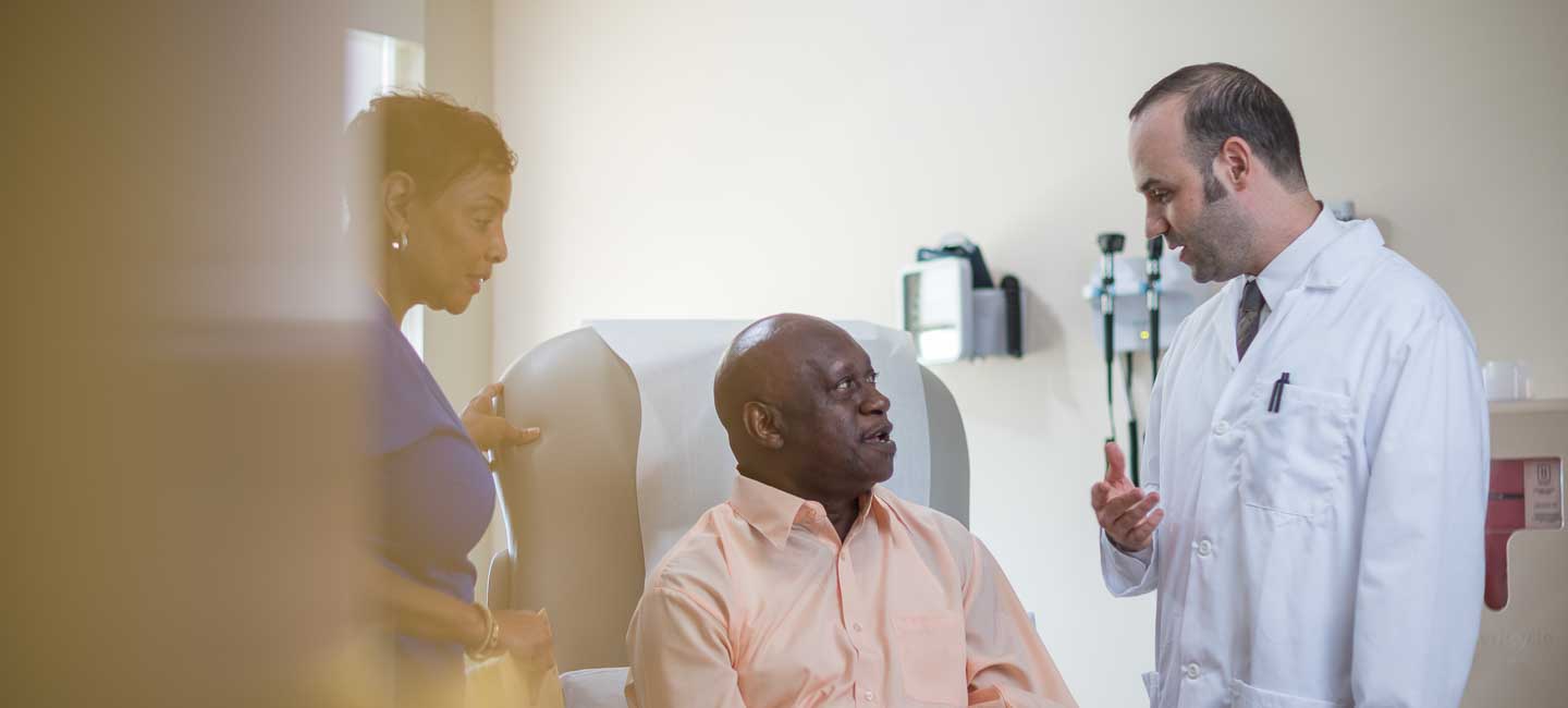 male physician with patient