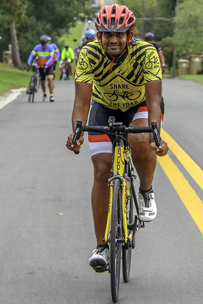 Sudalagunta on a training ride.