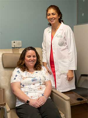 Stout's reconstructive surgeon, Deniz Dayicioglu, MD, performed a type of procedure that uses a section of abdominal skin and fat, along with blood vessels, to re-create breasts.