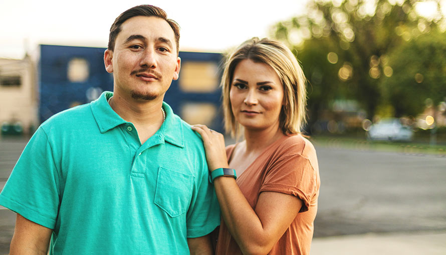 A young man and woman
