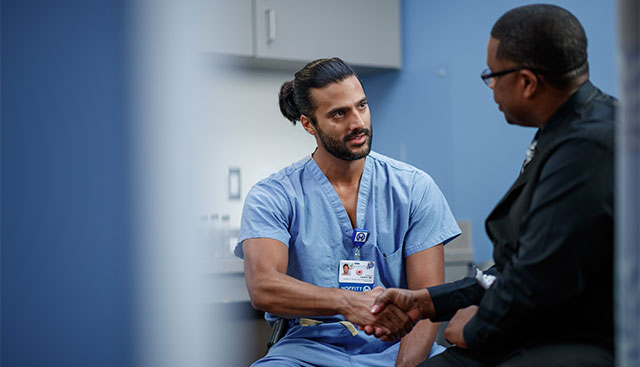 Dr. Parikh with patient