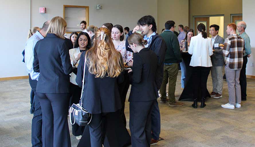 PhD graduate students gather at Moffitt