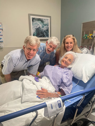 Graci McGillicuddy's husband and two children stayed by her side when she had a distal pancreatectomy to remove the tail and body of her pancreas and her spleen. 