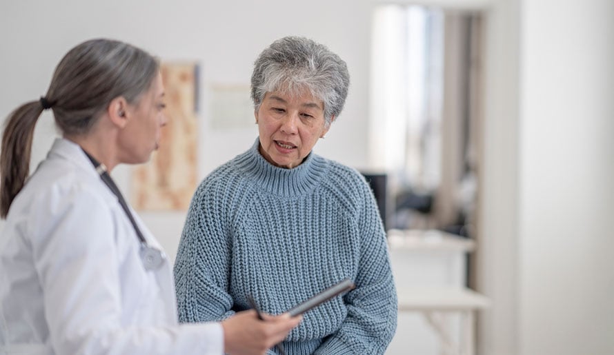 patient with cholangiocarcinoma risk factors with doctor