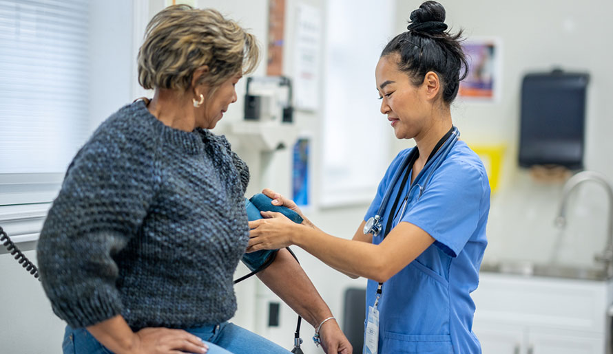 female patient with non-Hodgkin lymphoma causes getting check-up