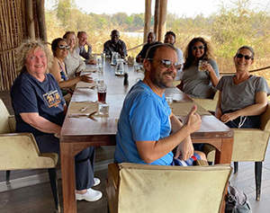 The MBC Sisters and their traveling companions enjoyed a 'bush camp lunch' during their African safari.