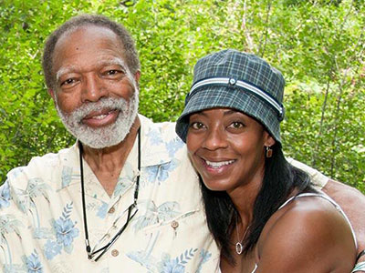 Christensen with her father