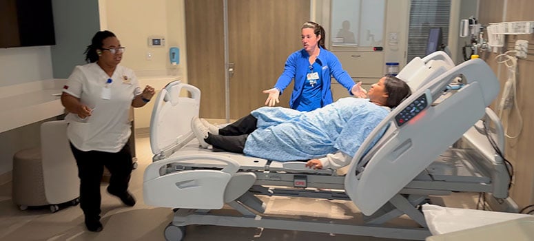 Moffitt Cancer Center nurse, patient and visitor respond to a Code Silver active shooter at Moffitt McKinley Hospital.