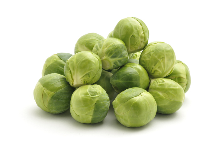 Brussels sprout on white background.