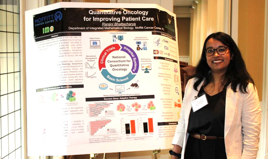 Ranjini Bhattacharya with her poster