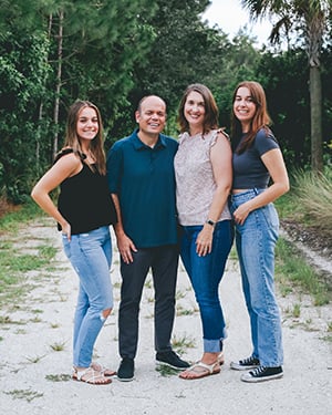 Westmoreland with her husband John and their two daughters.