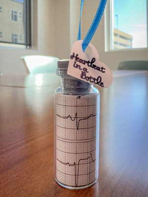 The Heartbeat in a Bottle legacy gift is given to families so they can always remember their loved ones.