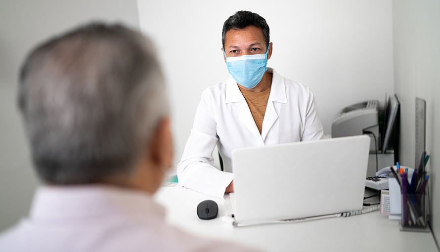 A patient in a doctor's office