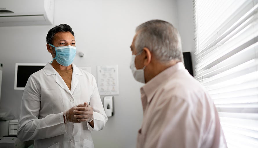 A doctor explains TURP to a patient