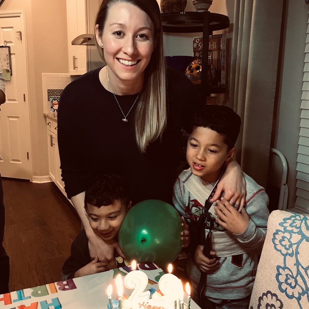 Alexandra Houston and stepchildren DJ and Aiden