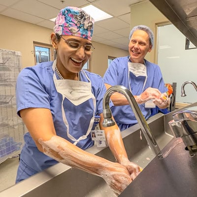 Anesthesiologist Sephalie Patel, MD, and genitourinary surgeon Wade Sexton, MD, collaborated to create Moffitt's bloodless surgery protocols.