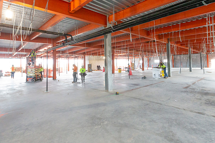The interior of Moffitt at SouthShore should be fully enclosed by this summer. 