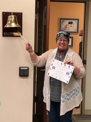 Perez had no evidence of disease less than two years after her initial diagnosis