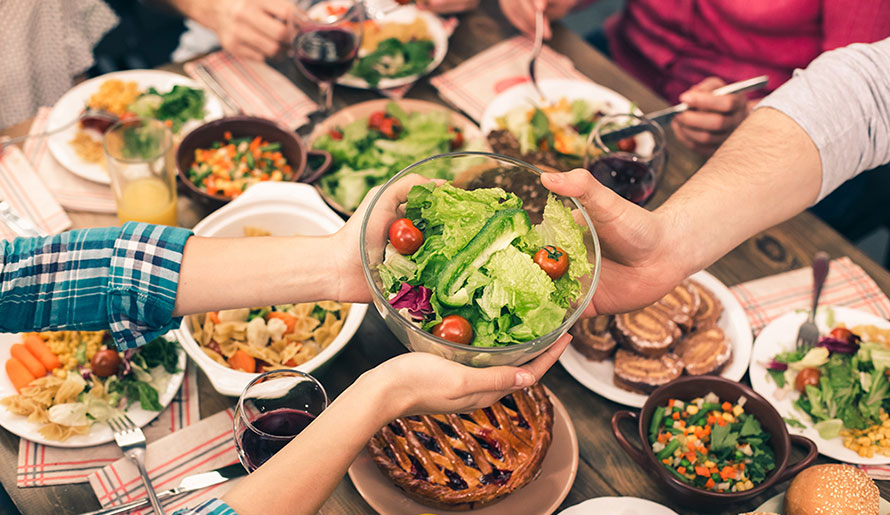 food at holiday table