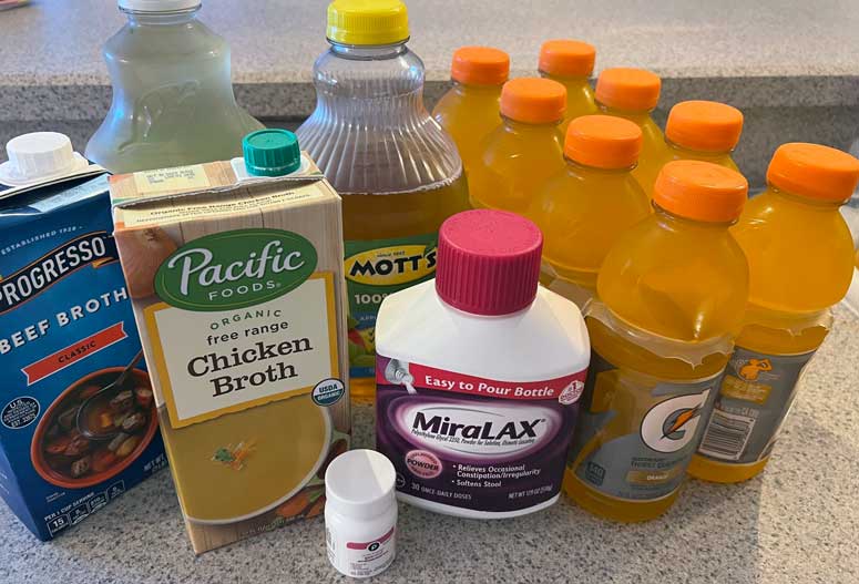 colonoscopy prep and liquid diet foods