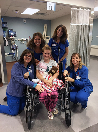 Cailyn Ruff following her surgery at Moffitt