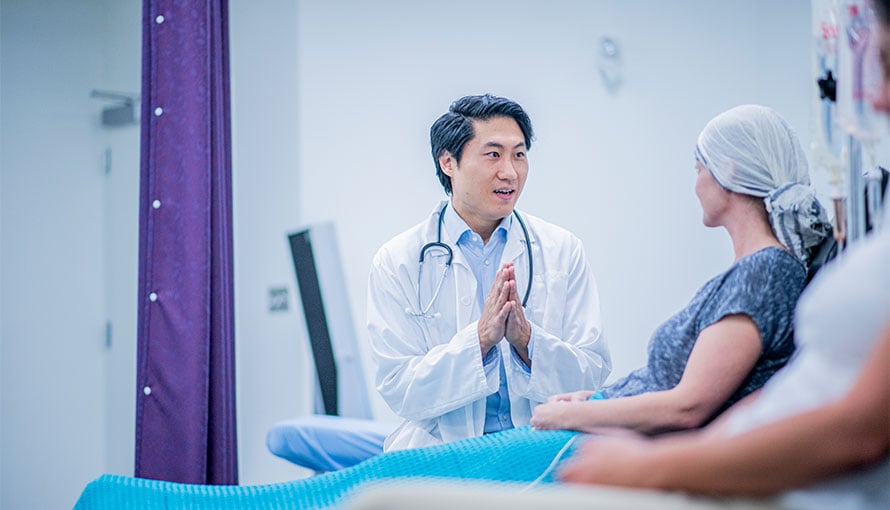 Patient speaking with doctor about recurrence