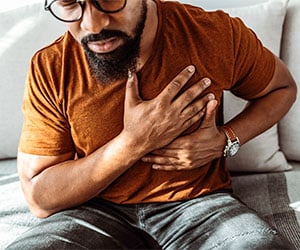 Man experiencing chest pain