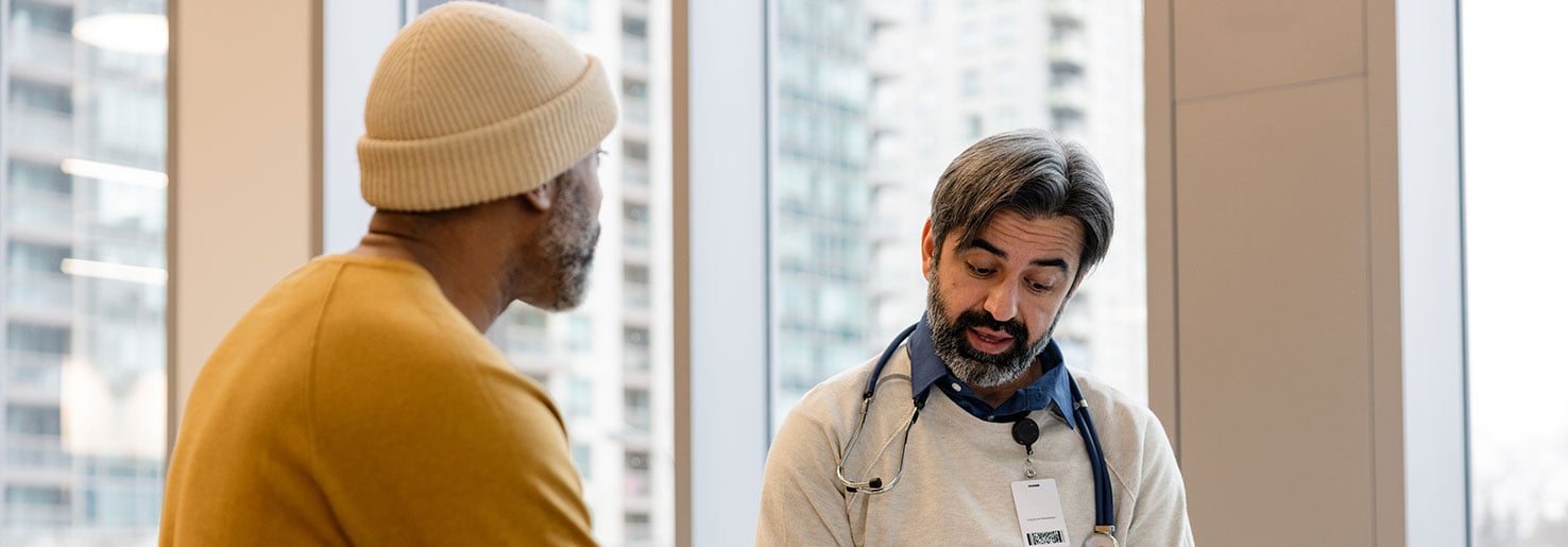 Patient discussing his prostate cancer symptoms