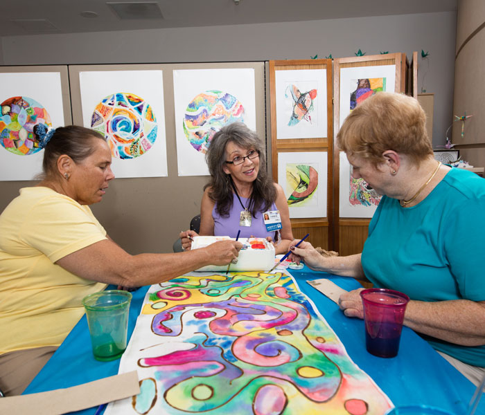 The Arts in Medicine studio offers a place for patients, family and staff to create art. 