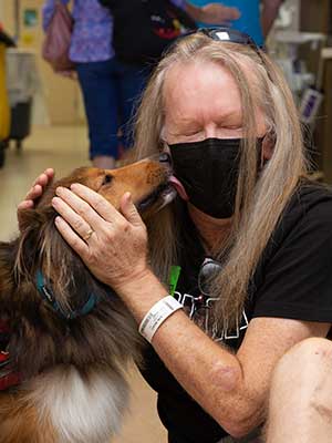 Mickey Carlson gets Rory kisses in the Thoracic Clinic after first meeting him when he was in the hospital.
