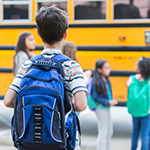 Student with backpack