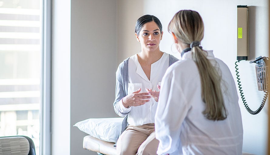 Woman meeting with gynecologist