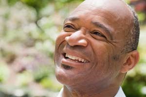African American man looking into Basal Cell Carcinoma Clinical Trials