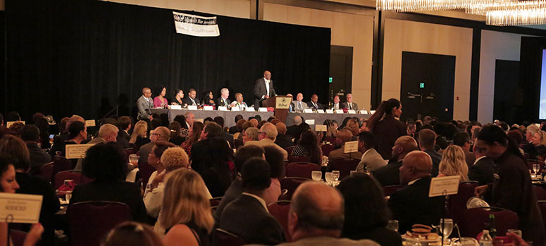 Guests gather at the 35th Annual George Edgecomb Scholarship Banquet. 