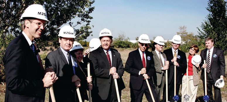 Moffitt leaders break ground on the new M2Gen building. 