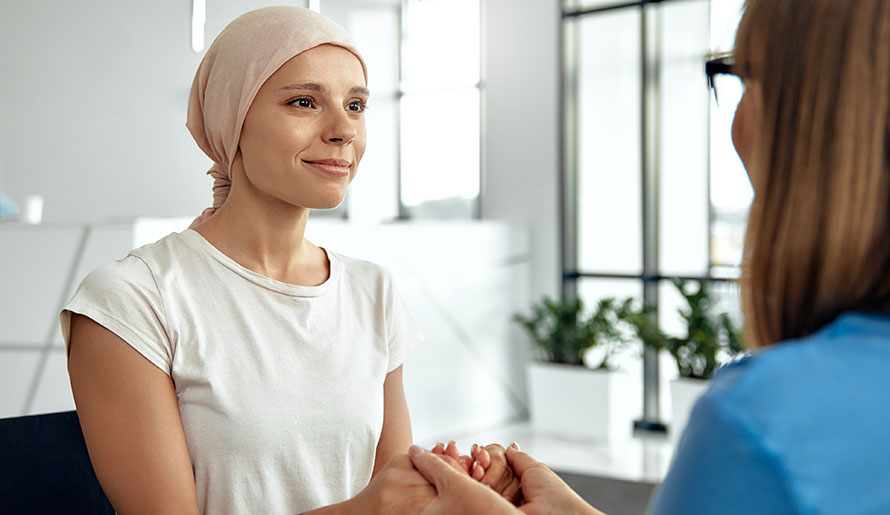 cancer patient with caregiver