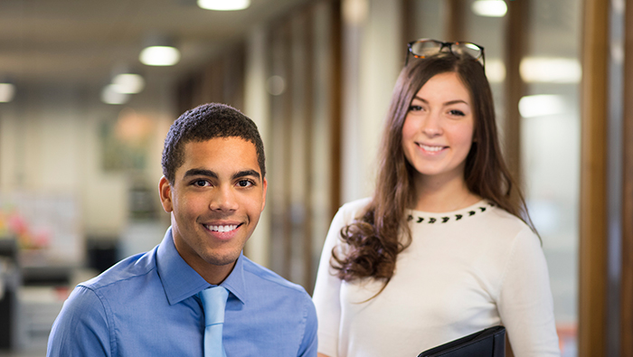 A young man and woman