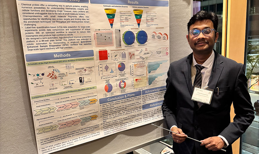 Dr. Debojit Bhattarcherjee with his poster
