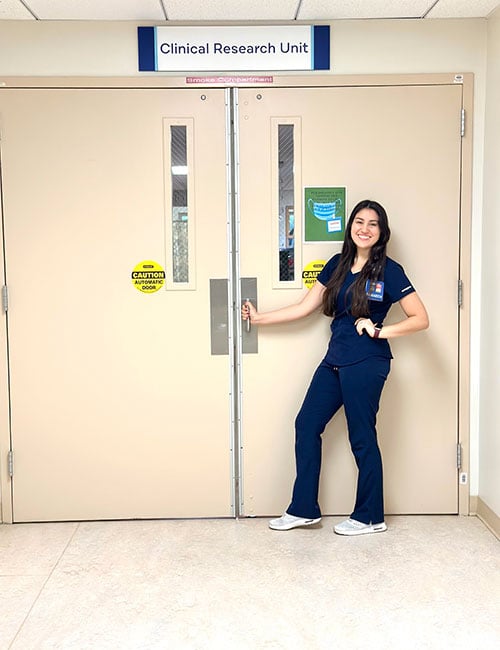 a clincial research coordinator outside Moffitt office 