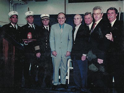 Sanford returned the antique helmet to New York during a rededication ceremony on Sept. 10, 2001.